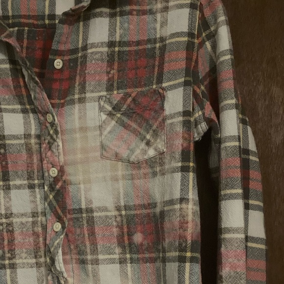 Distressed plaid button up collared Ralph Lauren; size Medium - Picture 3 of 3